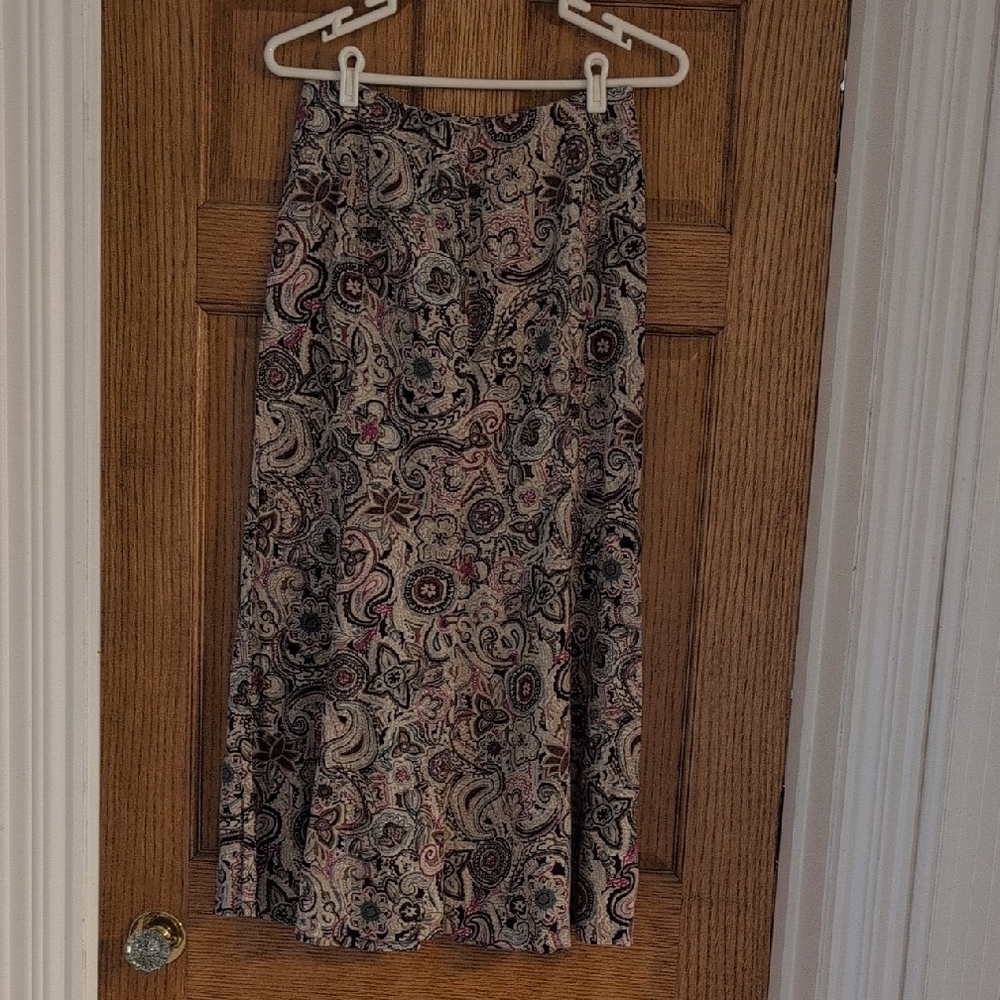 Paisley Print Women's Skirt, Size 4, New